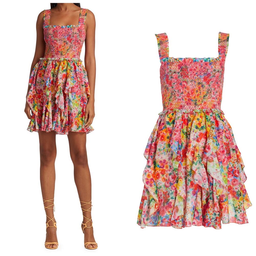 NEW Alice + Olivia Pink Floral Mini Dress